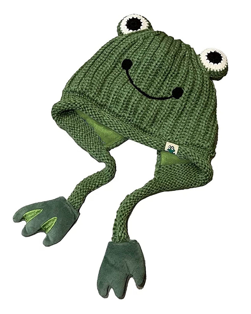 Frog Pom Pom Knit Beanie Hat – Kawaiies