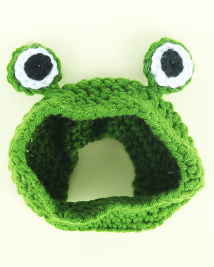 Knitted Pet Frog Hat 