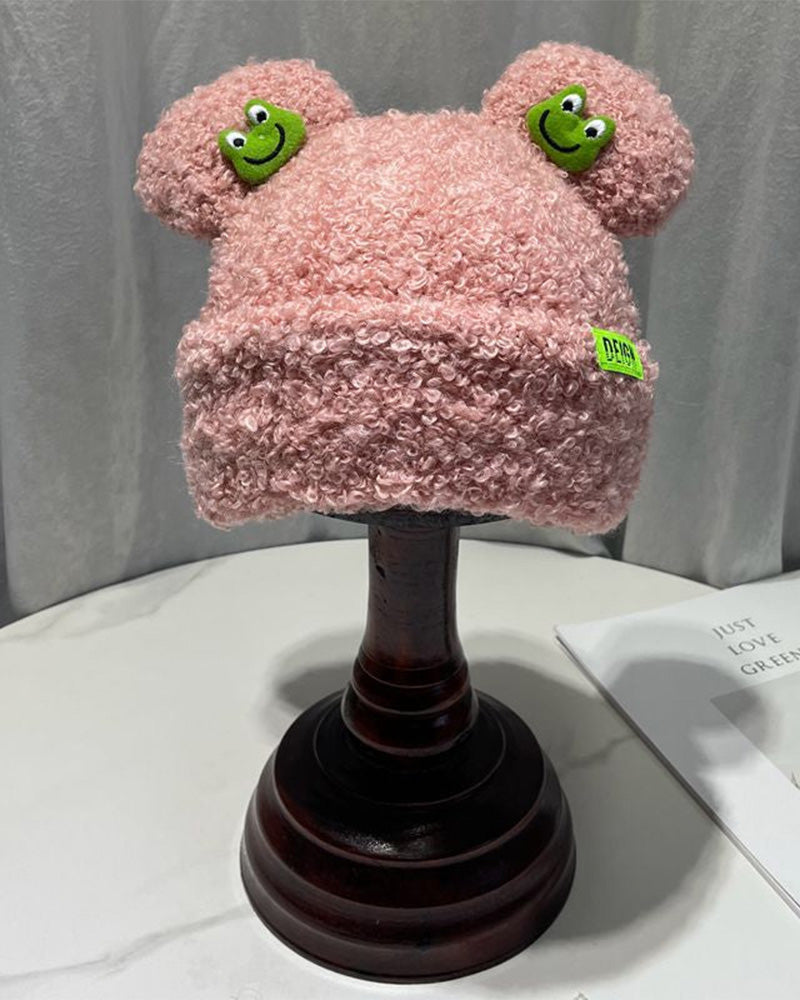 Cute Frog Lambswool Hat