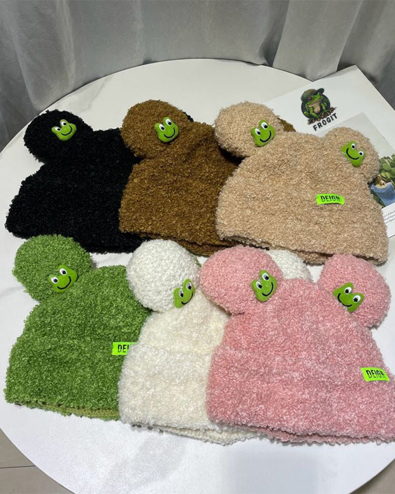 Cute Frog Lambswool Hat