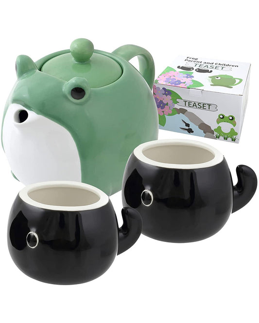 Cute Frog Ceramic Teapot & Teacups