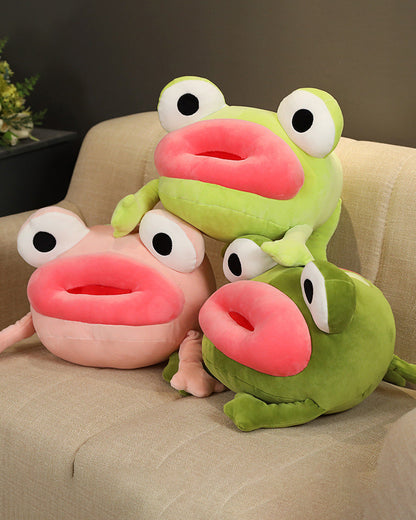 Big Mouth Frog Plush Doll - Light Green