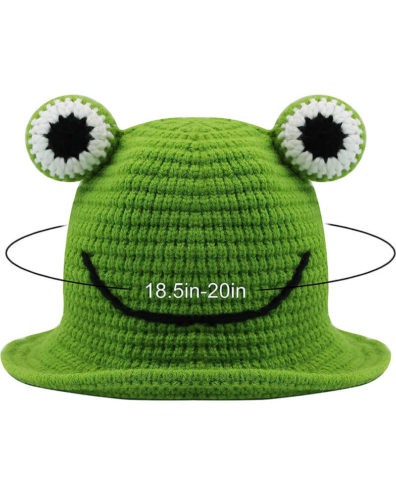 Baby Knitted  Frog Bucket Hat 