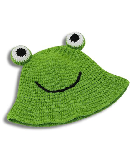 Baby Knitted  Frog Bucket Hat 