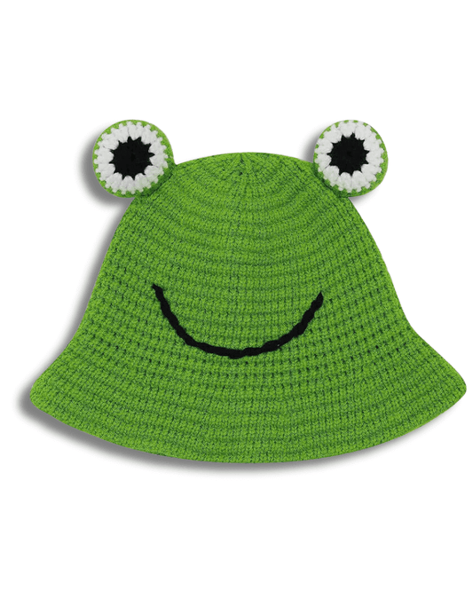 Baby Knitted  Frog Bucket Hat 