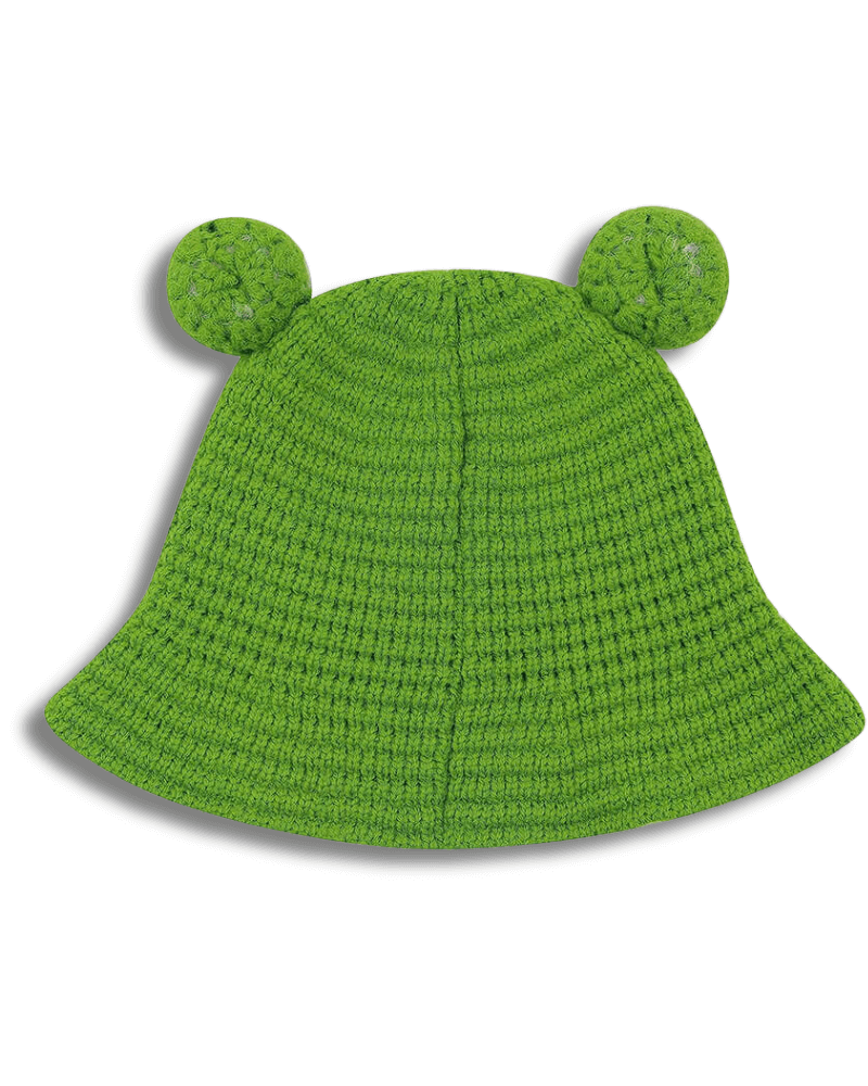 Baby Knitted  Frog Bucket Hat 