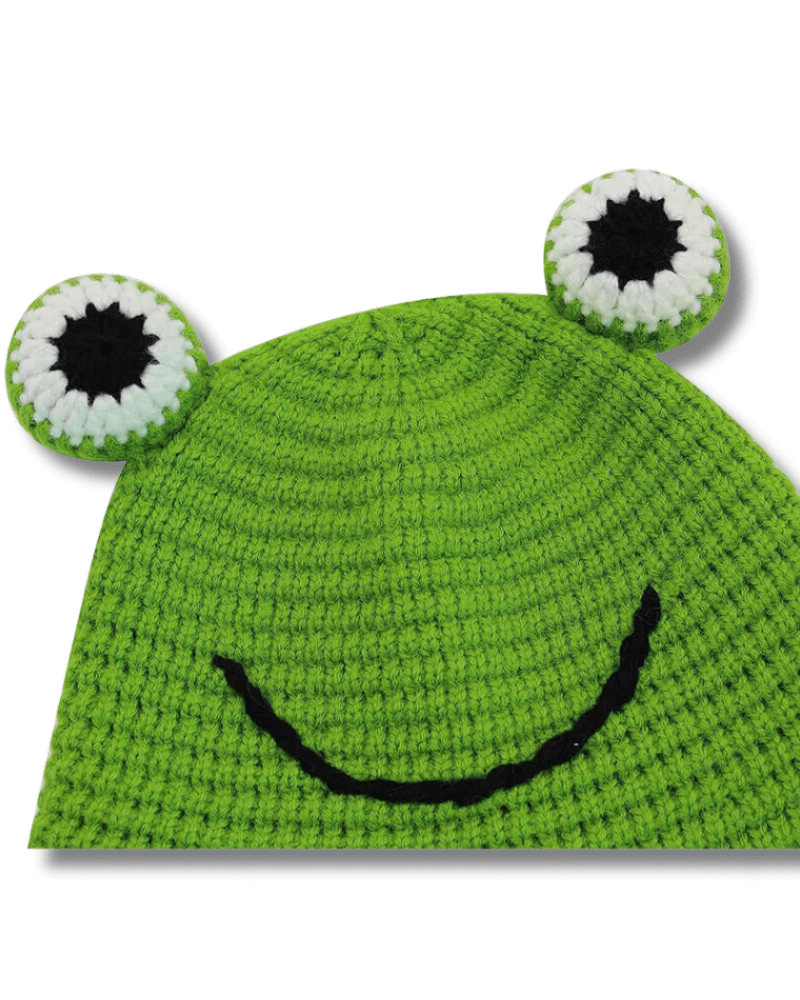 Baby Knitted  Frog Bucket Hat 