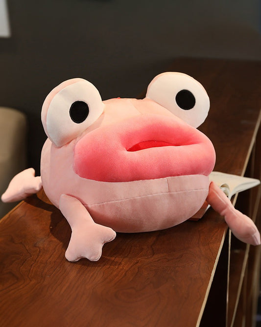 Big Mouth Frog Plush Doll - Pink