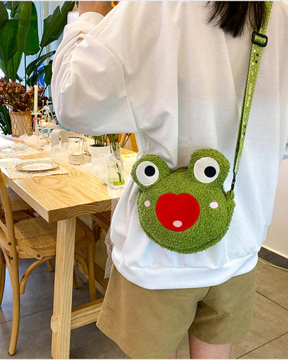 Frog Doll Bag Plush - Happy Froggy Face