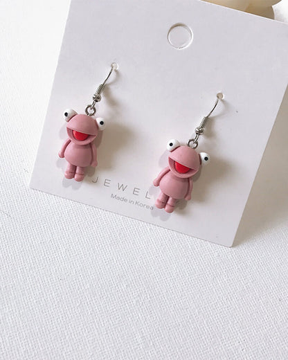 Cute Frog Pendant Earrings 