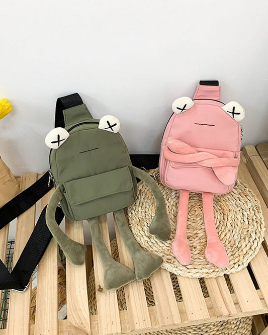 Cute X eyes Frog Chest Bag