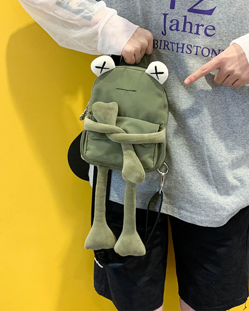 Cute X eyes Frog Chest Bag