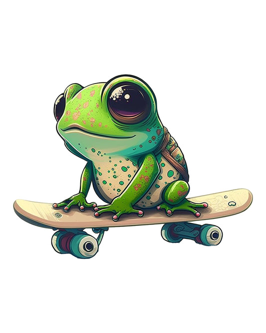 Frog On Skateboard Clipart