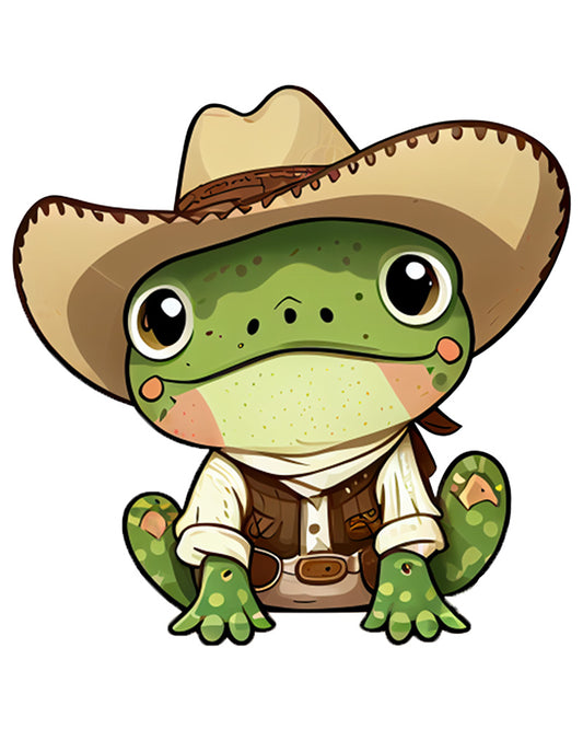 Cowboy Frog Clipart 1